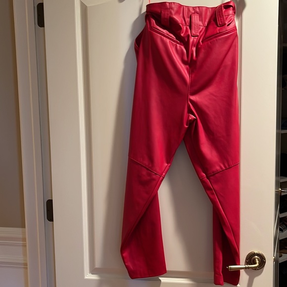 Red Leather Pinko Trousers - Picture 4 of 4